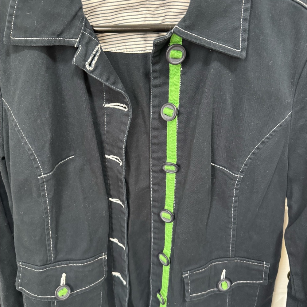 Ruby Rd. Navy Utility Jacket With Green Details - image 6